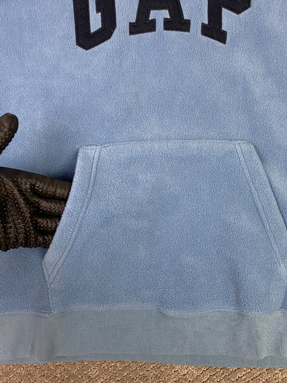 Vintage Y2K GAP Fleece Hoodie Mens XL Light Blue Pullover - Picture 3 of 16